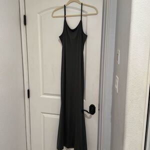 Long grey maxi dress body con